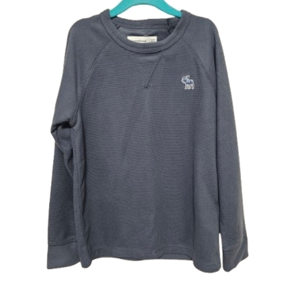 Abercrombie Kids Soft Waffle Long Sleeve Shirt with Logo Boys Size 7/8